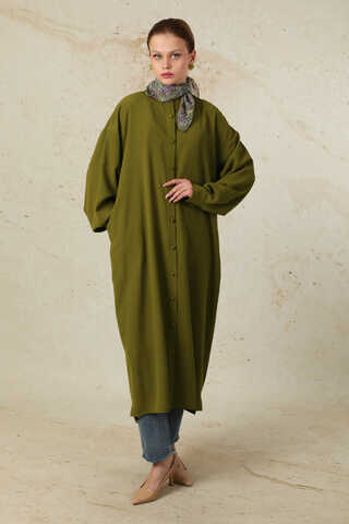 Uzun Oversize Tunik Haki - 1