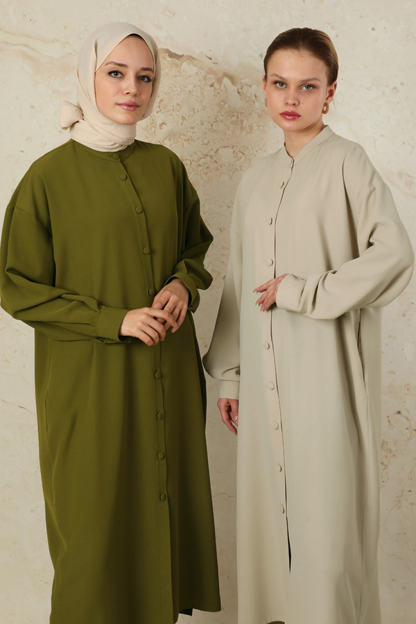 Uzun Oversize Tunik Haki - 2