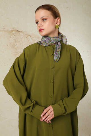 Uzun Oversize Tunik Haki - 4