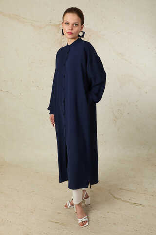 Uzun Oversize Tunik İndigo - 3