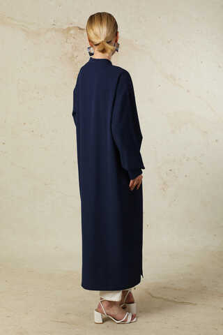 Uzun Oversize Tunik İndigo - 6