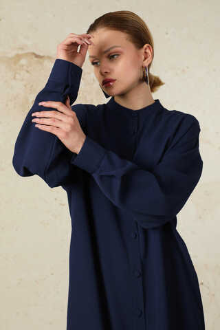 Uzun Oversize Tunik İndigo - 2