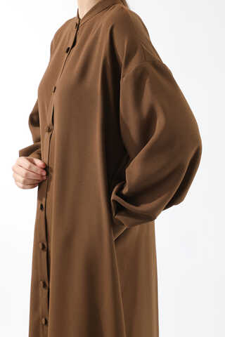 Uzun Oversize Tunik Kahverengi - 4