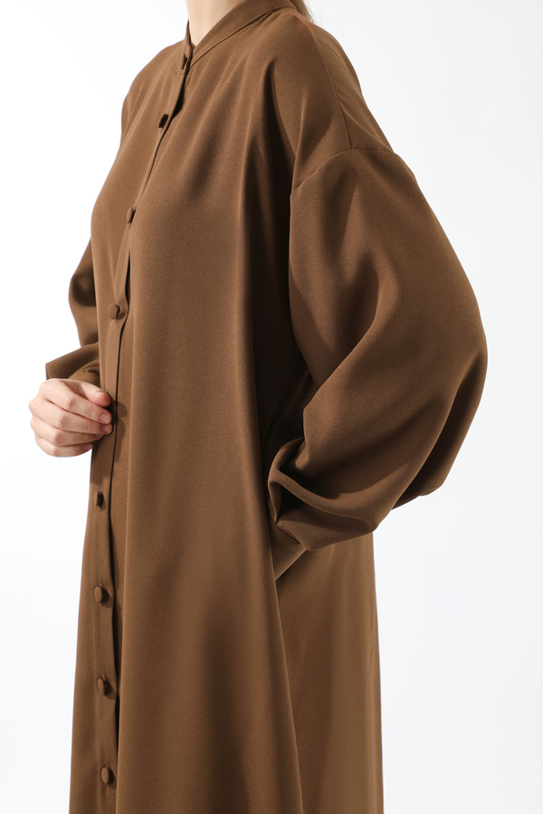 Uzun Oversize Tunik Kahverengi - 4
