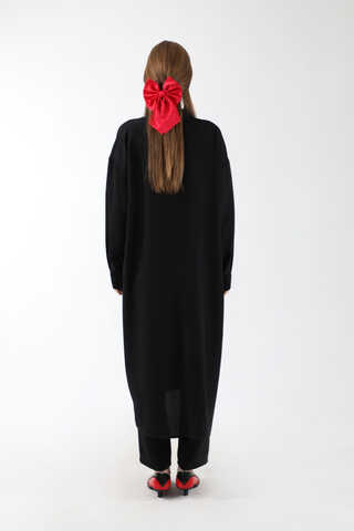 Uzun Oversize Tunik Siyah - 6