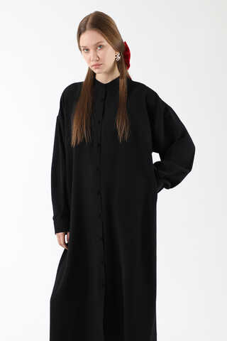 Uzun Oversize Tunik Siyah - 2