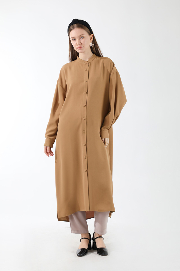 Uzun Oversize Tunik Tarçın - 1