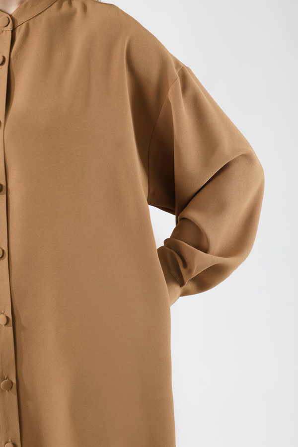 Uzun Oversize Tunik Tarçın - 4