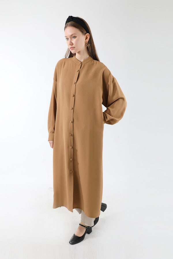 Uzun Oversize Tunik Tarçın - 5