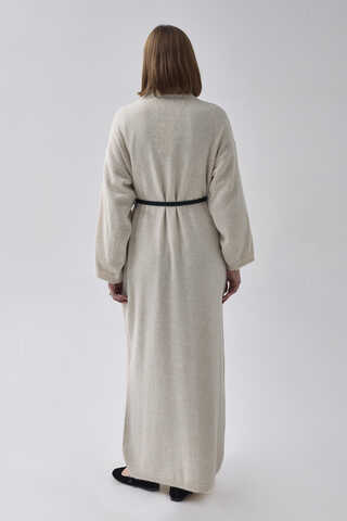 V-Neck Knit Dress Stone - 6