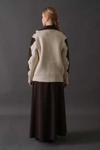 V-Neck Patterned Cardigan Stone - 7