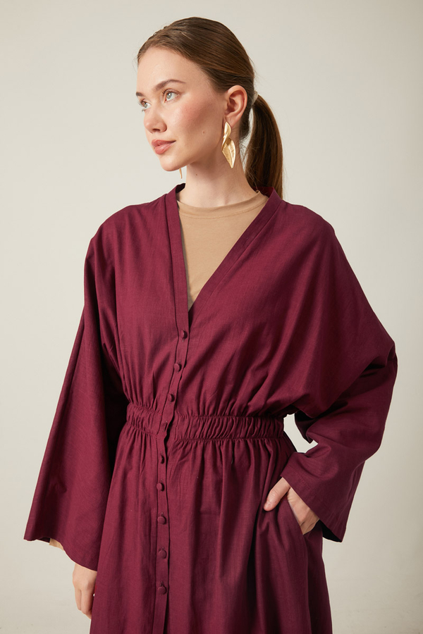V Yaka Abaya Bordo - 9