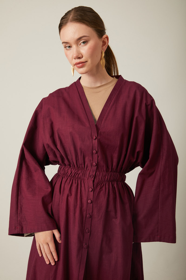 V Yaka Abaya Bordo - 2