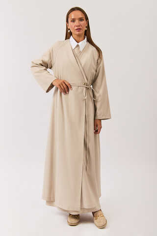 V Yaka Bağlamalı Abaya Taş - 5