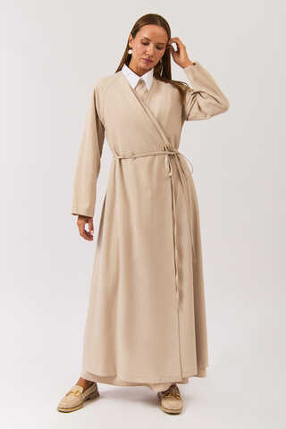 V Yaka Bağlamalı Abaya Taş - 6