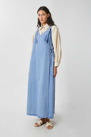 V Yaka Bağlamalı Jile Açık Mavi - 3