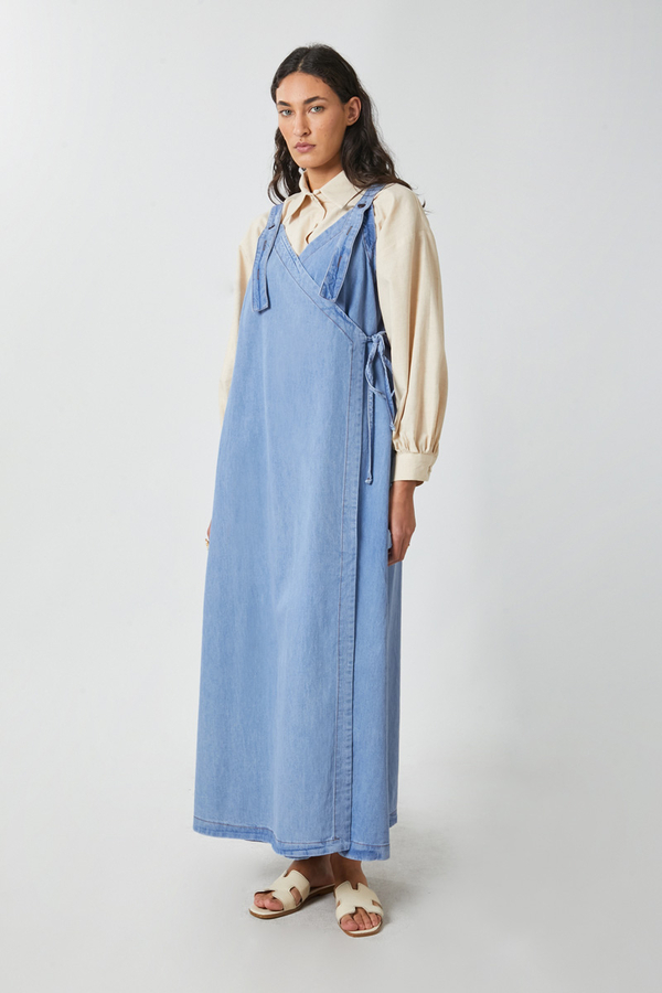 V Yaka Bağlamalı Jile Açık Mavi - 3