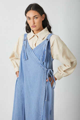 V Yaka Bağlamalı Jile Açık Mavi - 9