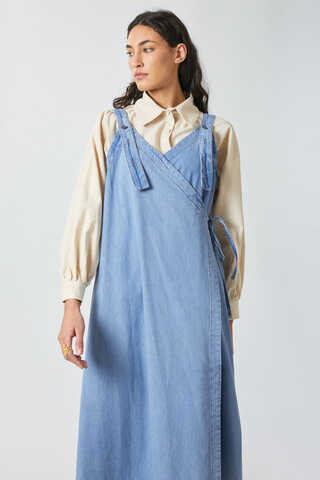 V Yaka Bağlamalı Jile Açık Mavi - 5