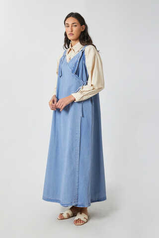 V Yaka Bağlamalı Jile Açık Mavi - 10