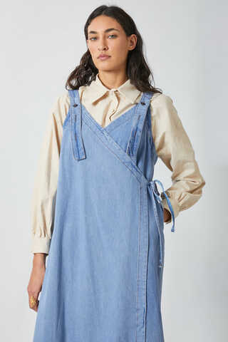 V Yaka Bağlamalı Jile Açık Mavi - 2