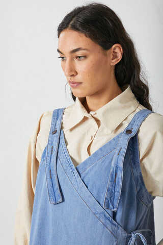 V Yaka Bağlamalı Jile Açık Mavi - 7