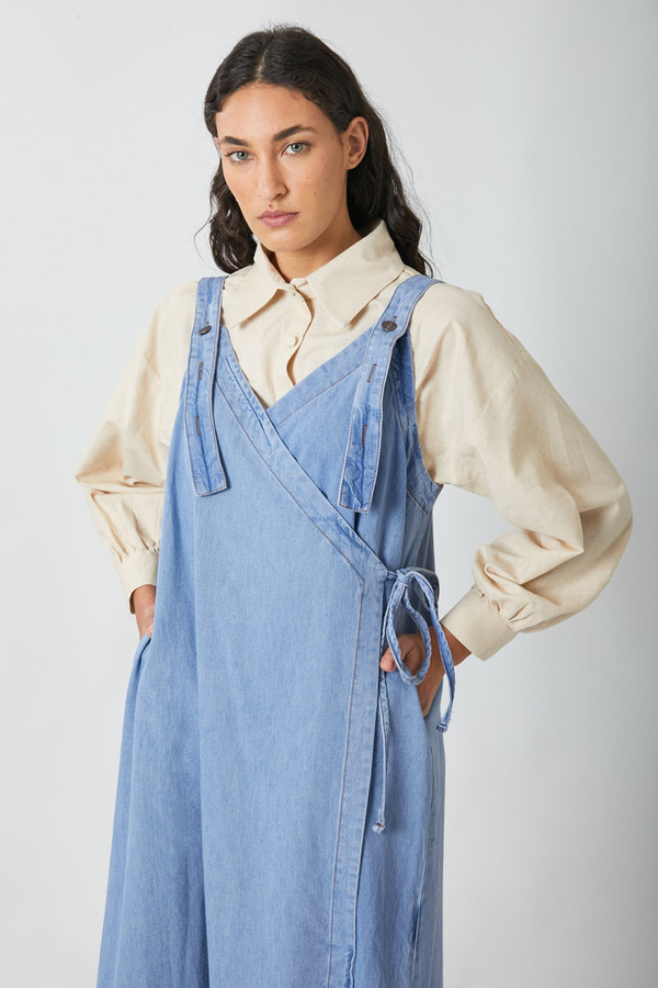 V Yaka Bağlamalı Jile Açık Mavi - 9