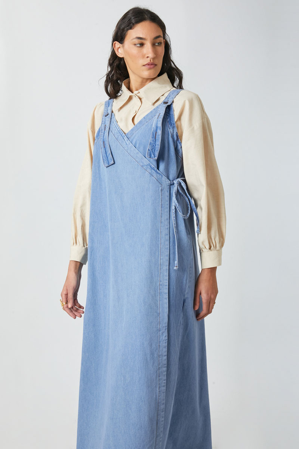 V Yaka Bağlamalı Jile Açık Mavi - 8