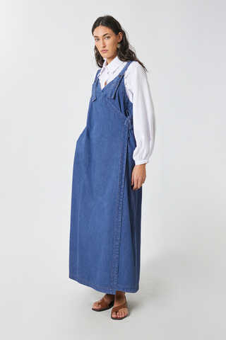 V Yaka Bağlamalı Jile Koyu Mavi - 3