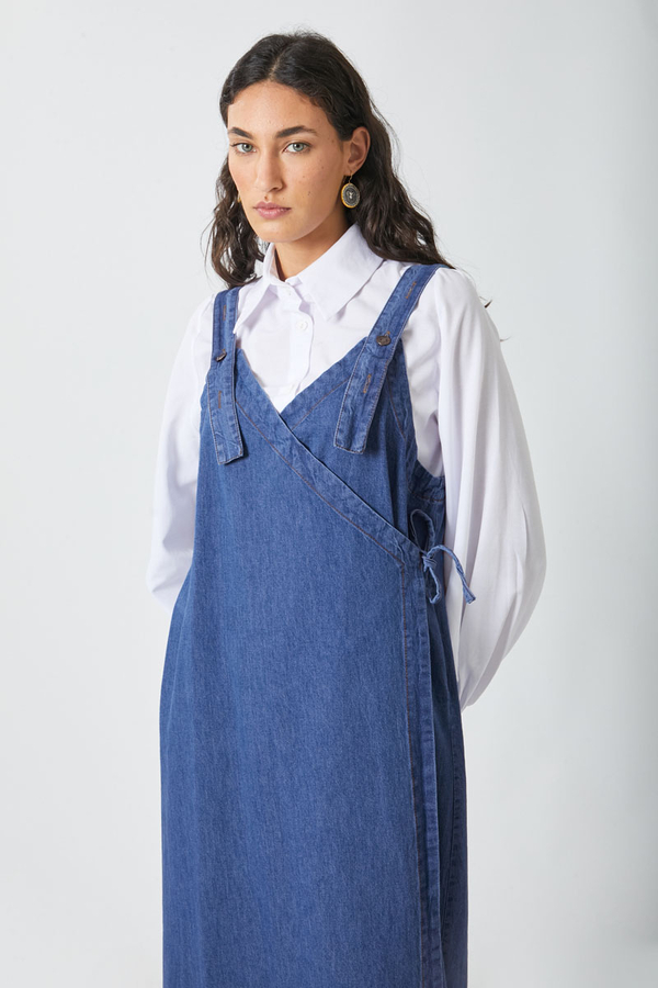 V Yaka Bağlamalı Jile Koyu Mavi - 8