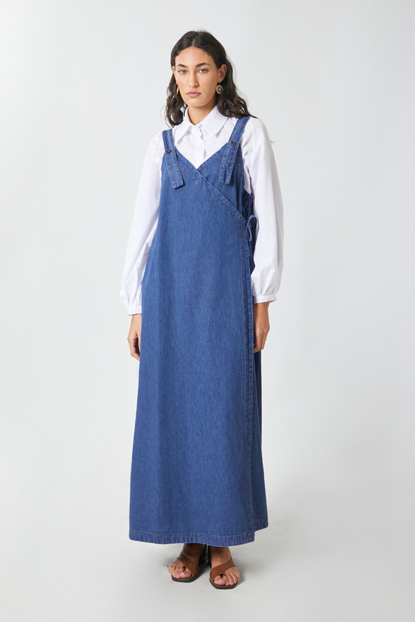 V Yaka Bağlamalı Jile Koyu Mavi - 2