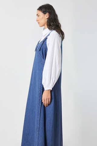 V Yaka Bağlamalı Jile Koyu Mavi - 4