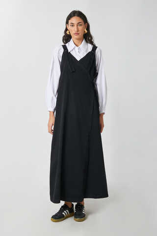 V Yaka Bağlamalı Jile Siyah - 1