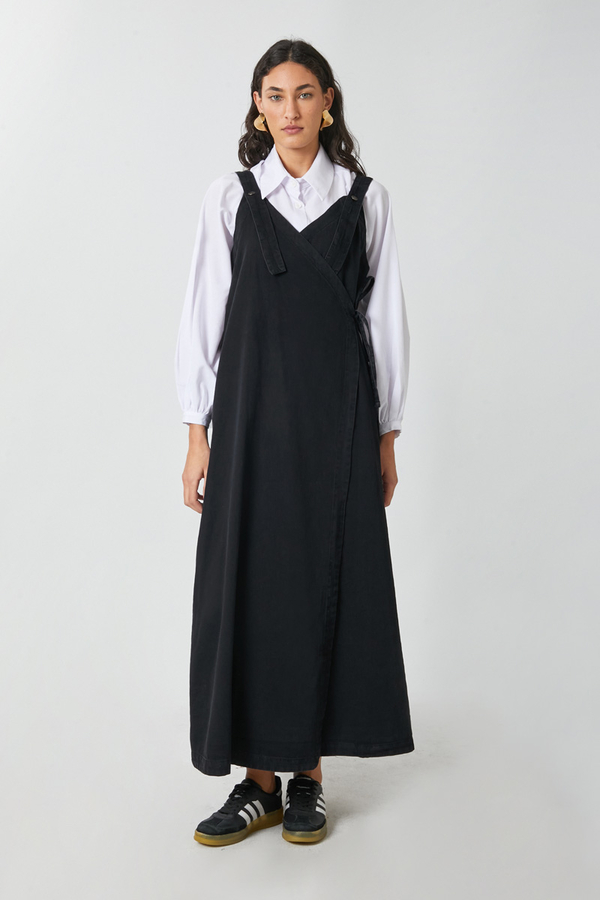 V Yaka Bağlamalı Jile Siyah - 1