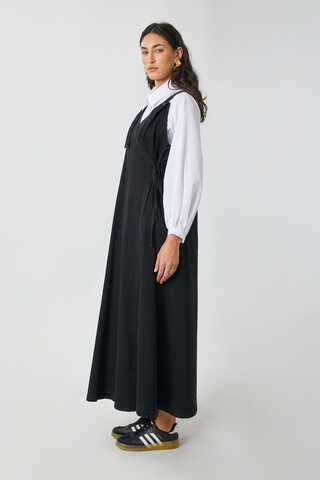 V Yaka Bağlamalı Jile Siyah - 3