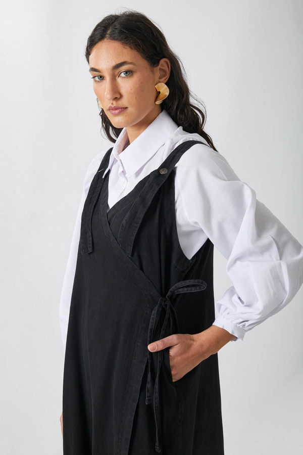 V Yaka Bağlamalı Jile Siyah - 6