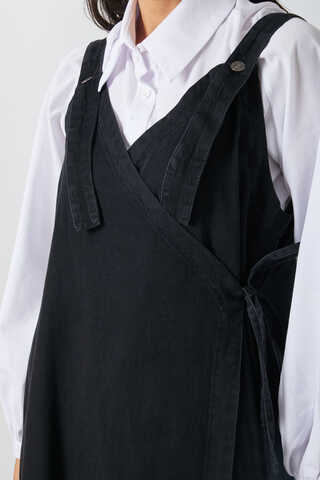 V Yaka Bağlamalı Jile Siyah - 5