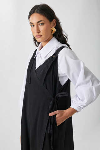 V Yaka Bağlamalı Jile Siyah - 6