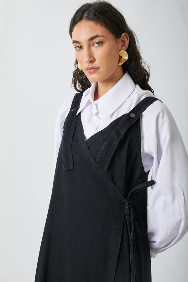 V Yaka Bağlamalı Jile Siyah - 8