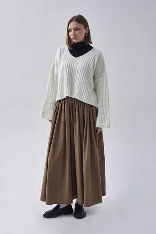 V Yaka Crop Kazak Ekru - 9