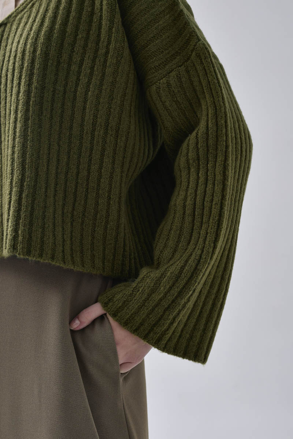 V Yaka Crop Kazak Haki - 10