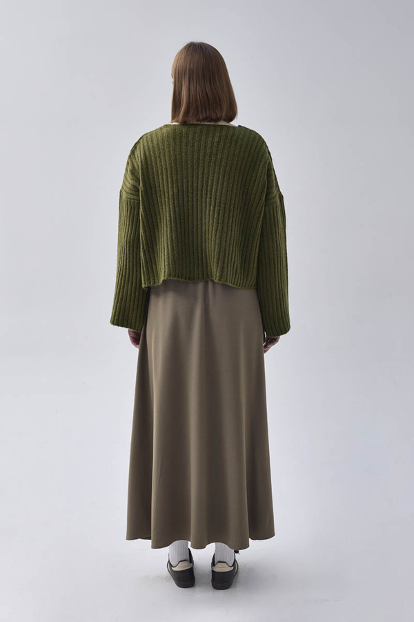 V Yaka Crop Kazak Haki - 11