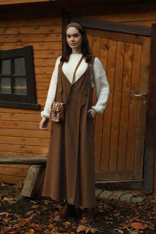 V Yaka Kruvaze Jile Kahverengi - 8