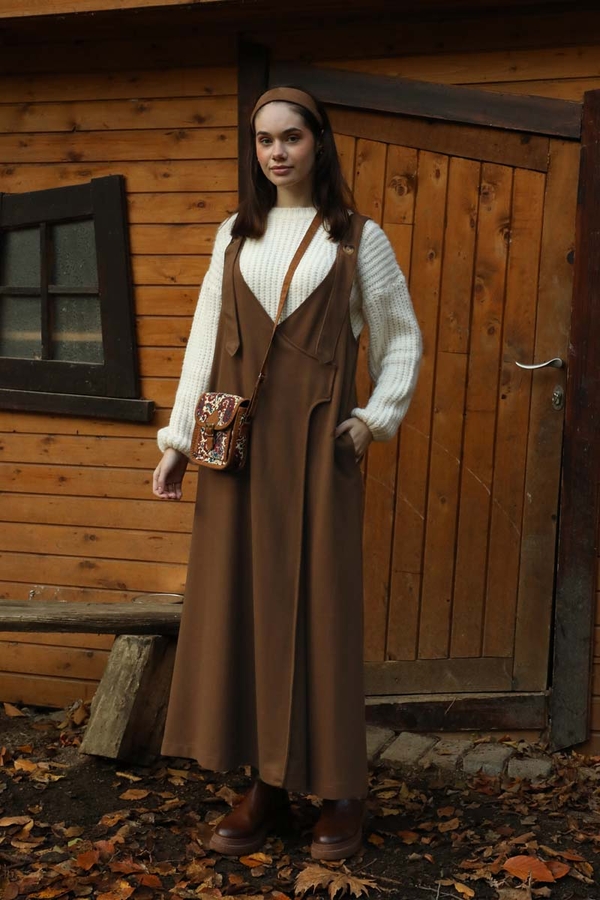 V Yaka Kruvaze Jile Kahverengi - 8