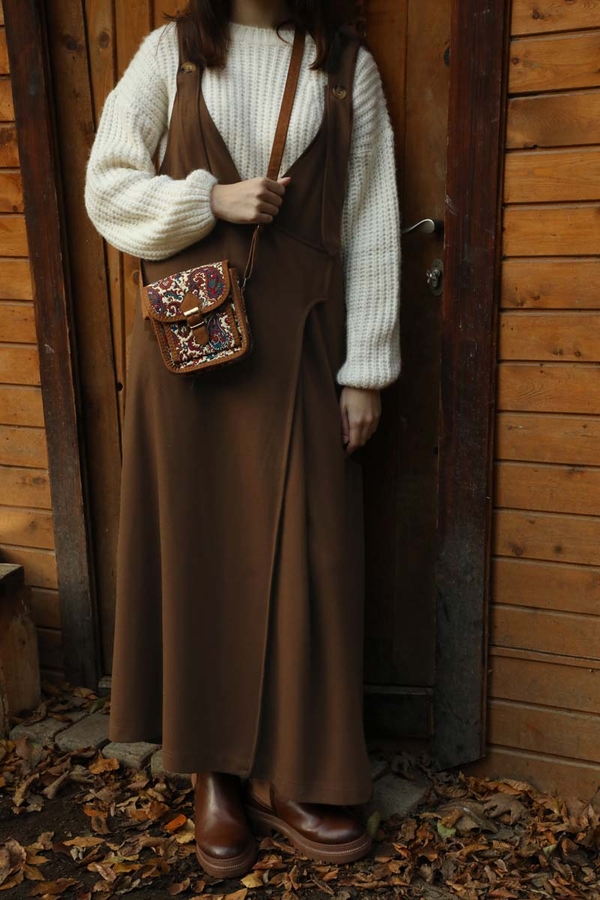 V Yaka Kruvaze Jile Kahverengi - 6