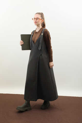 V Yaka Kruvaze Jile Koyu Yeşil - 3