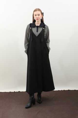 V Yaka Kruvaze Jile Siyah - 1