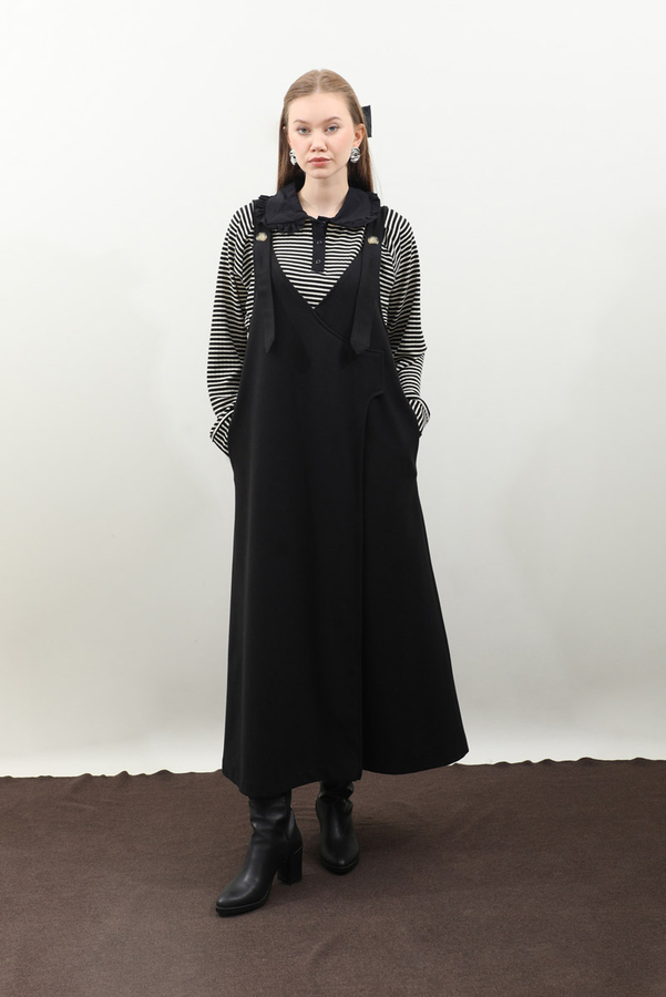 V Yaka Kruvaze Jile Siyah - 1