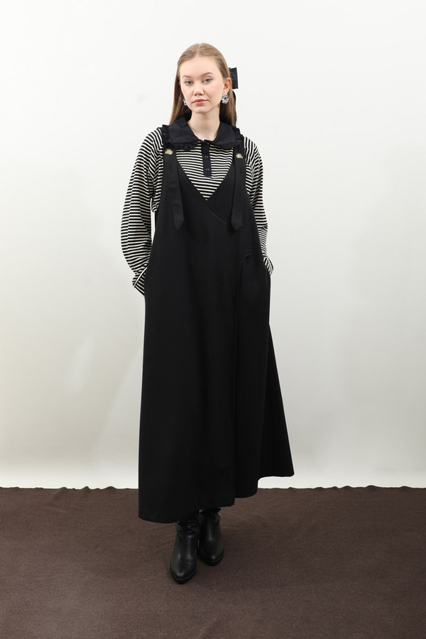 V Yaka Kruvaze Jile Siyah - 2