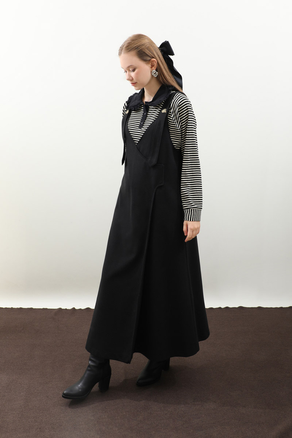 V Yaka Kruvaze Jile Siyah - 3